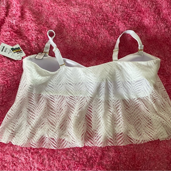 NEW Time and Tru Tankini White Plus Size 3X Straps/strapless Boning Molded Cups - Picture 6 of 16